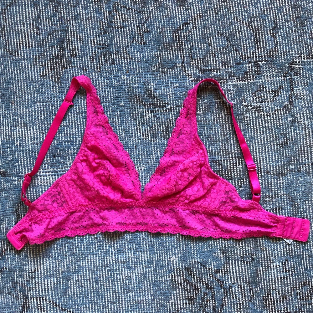 Wacoal Halo lace bralette pink wire-free 32 band